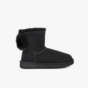 Ugg Mini Puff Crystal Bow Klassiska Stövlar Dam Svarta (184609KNO)